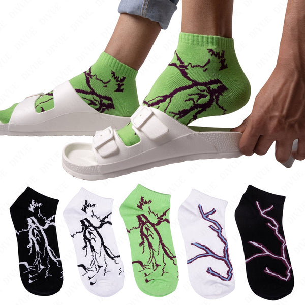 Premium Ankle Length Cotton Socks for Men & Women | Lightning Design