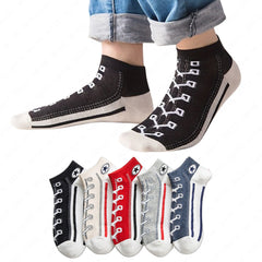 Premium Unisex Ankle Length Cotton Socks with Shoes Design
