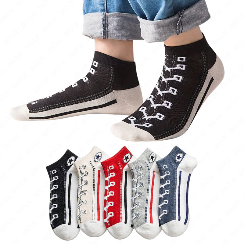 Premium Unisex Ankle Length Cotton Socks with Shoes Design