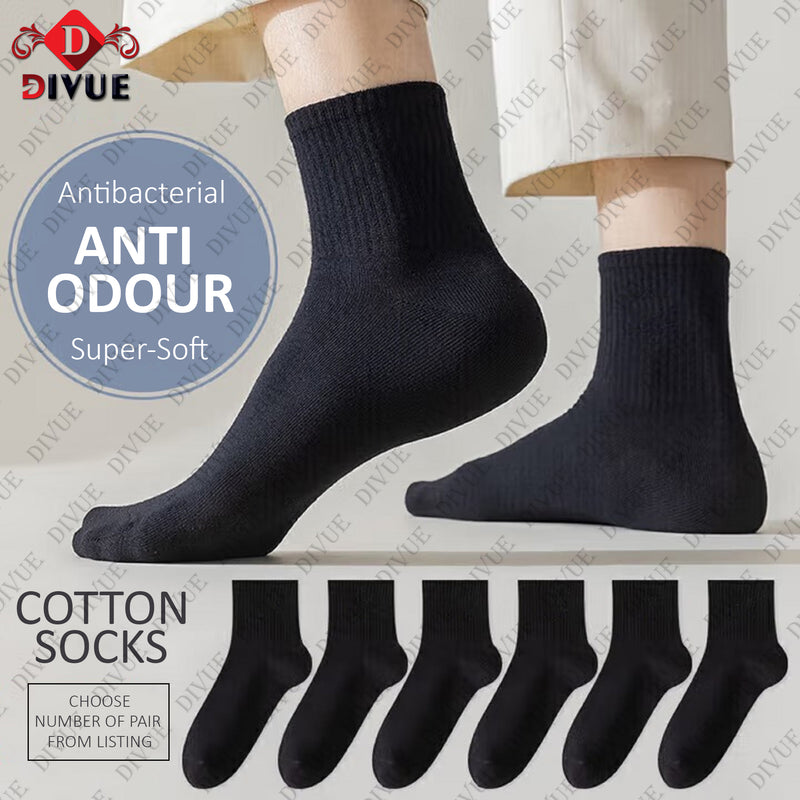 Premium Regular Ankle Length Socks Black Color – Odor-Free Cotton Socks for Men & Women – Unisex