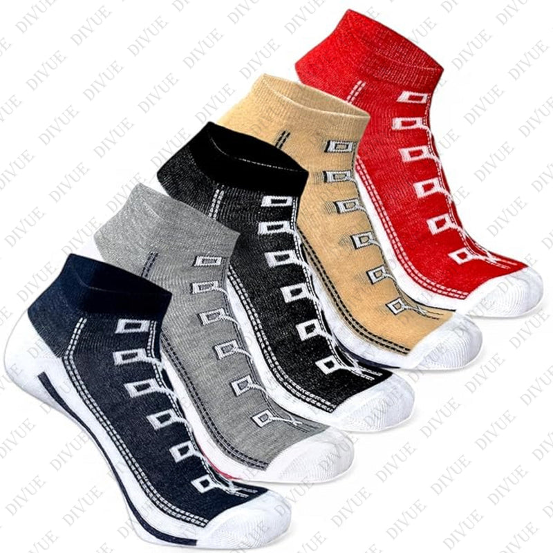 Premium Unisex Ankle Length Cotton Socks with Shoes Design