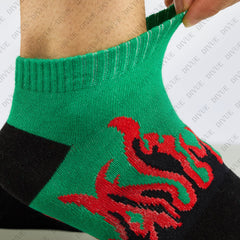 Unisex Fire Design Ankle Length Cotton Socks