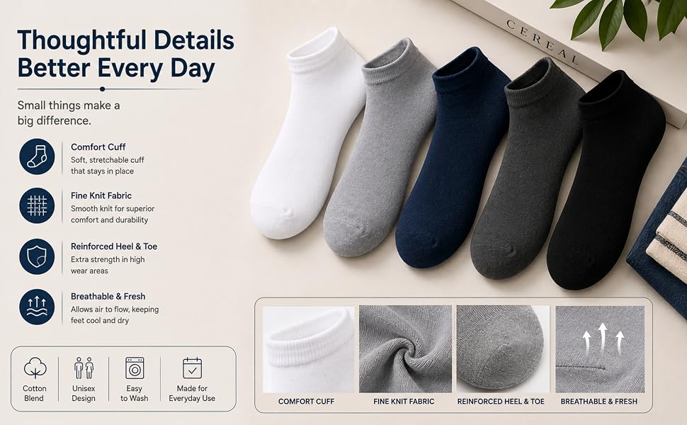 Premium ankle length regular socks for men & women!