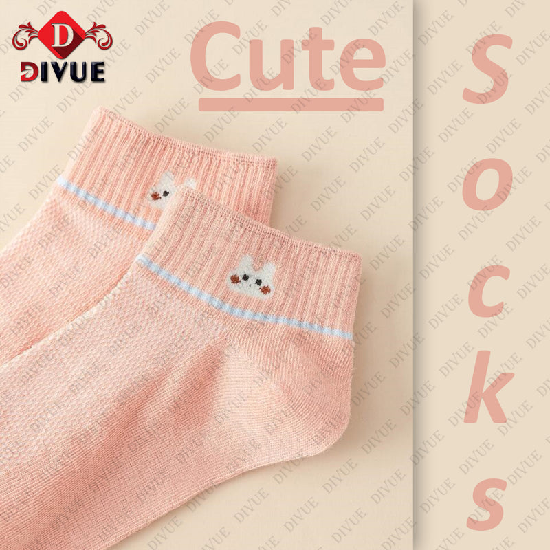 Premium Cute Rabbit Knit Design Ankle Length Socks for Girls and Women