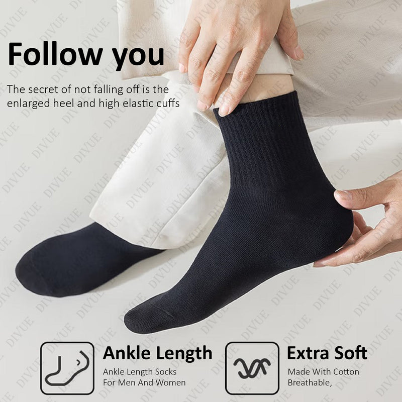Premium Regular Ankle Length Socks Black Color – Odor-Free Cotton Socks for Men & Women – Unisex
