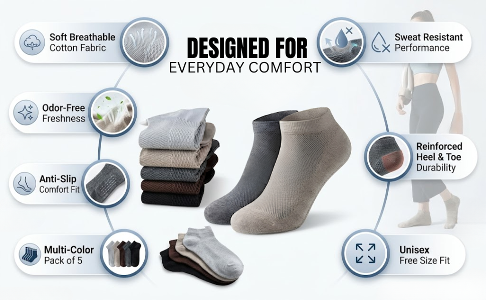 Premium Ankle Length Socks for Men and Women