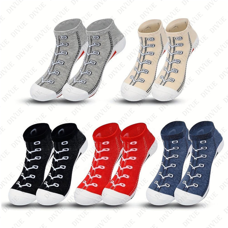 Premium Unisex Ankle Length Cotton Socks with Shoes Design