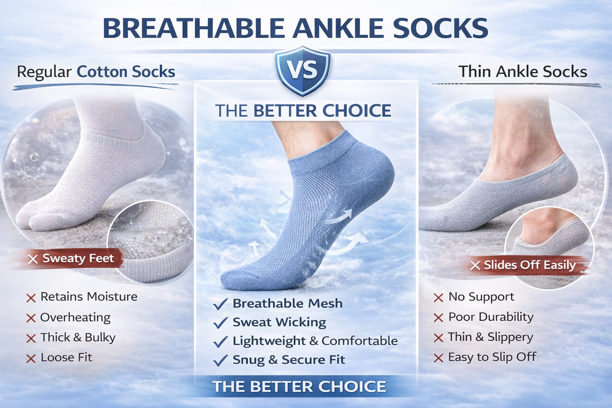 Premium Ankle Length Socks For Men And Women Net Mesh