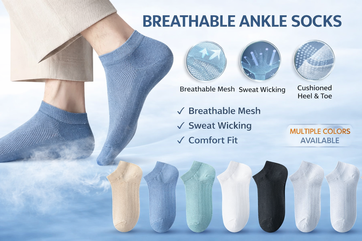 Premium Ankle Length Socks For Men And Women Net Mesh
