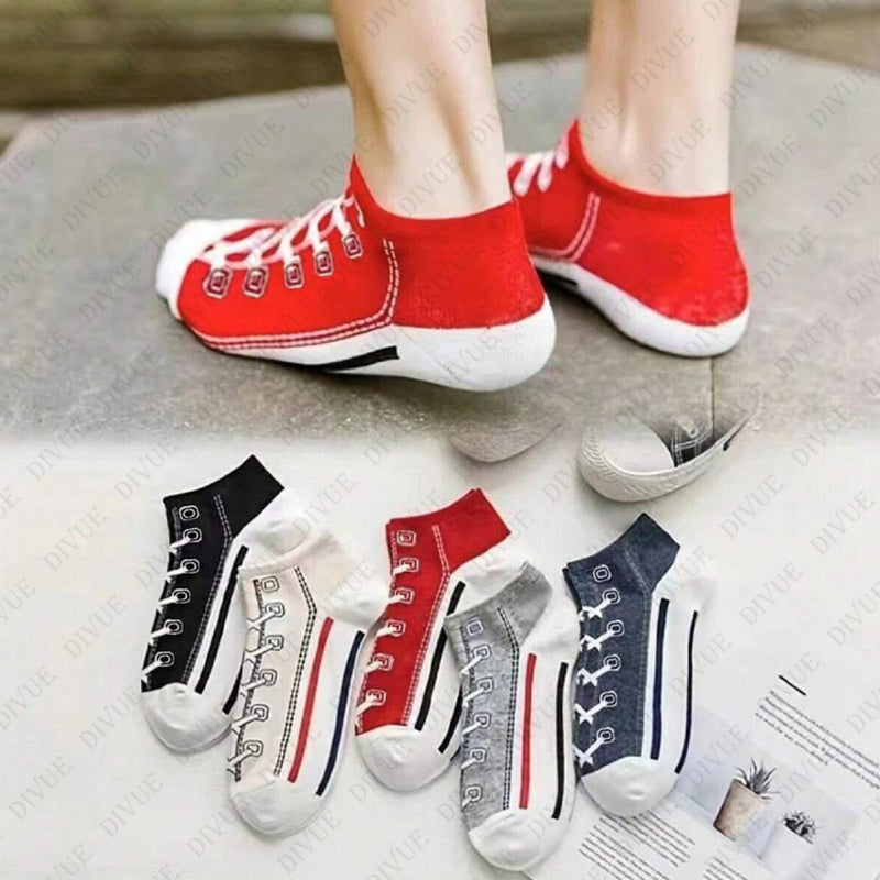 Premium Unisex Ankle Length Cotton Socks with Shoes Design