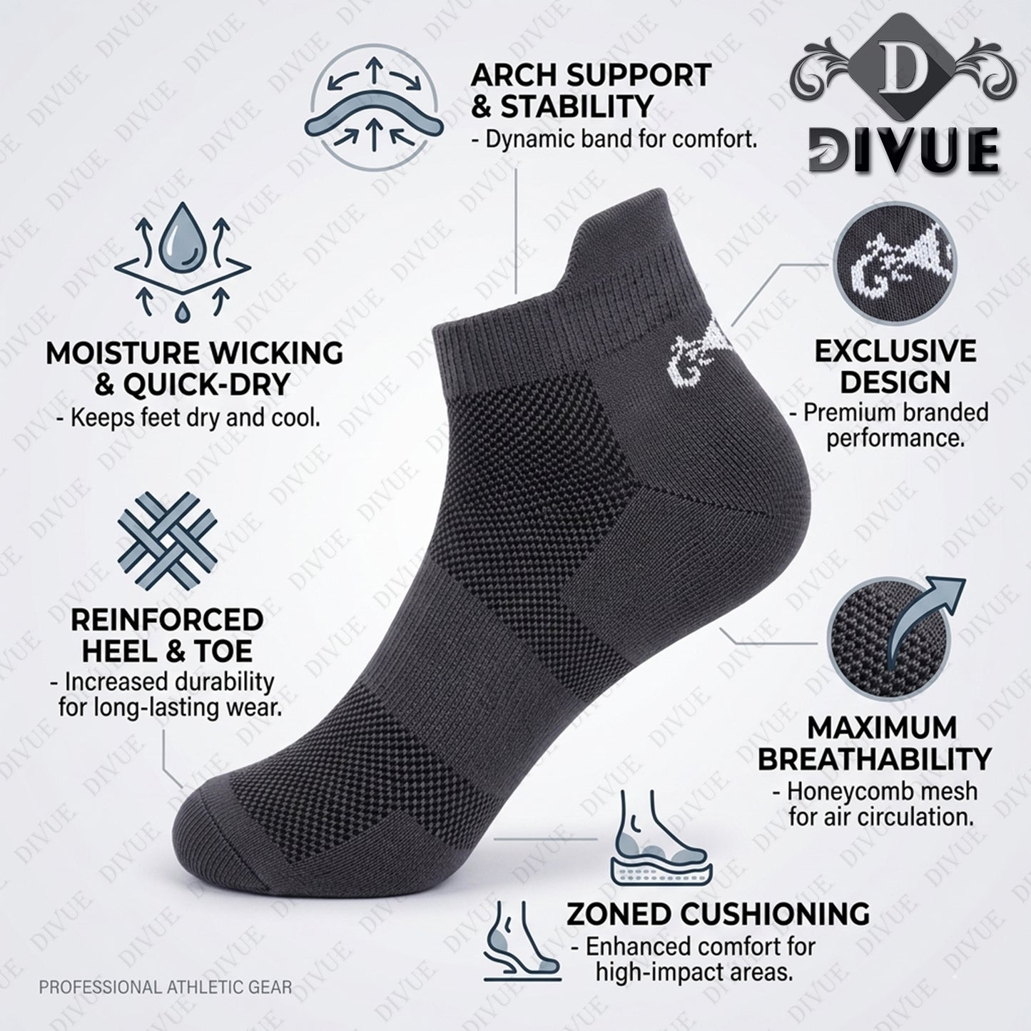 Premium Ankle Length Socks for Men & Women | 5X Stronger Than Cotton