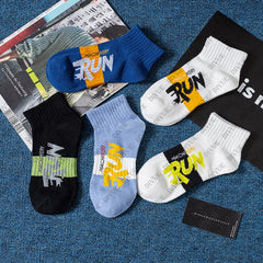 Premium Ankle Length Cotton Socks for Men & Women | RUN Print Design