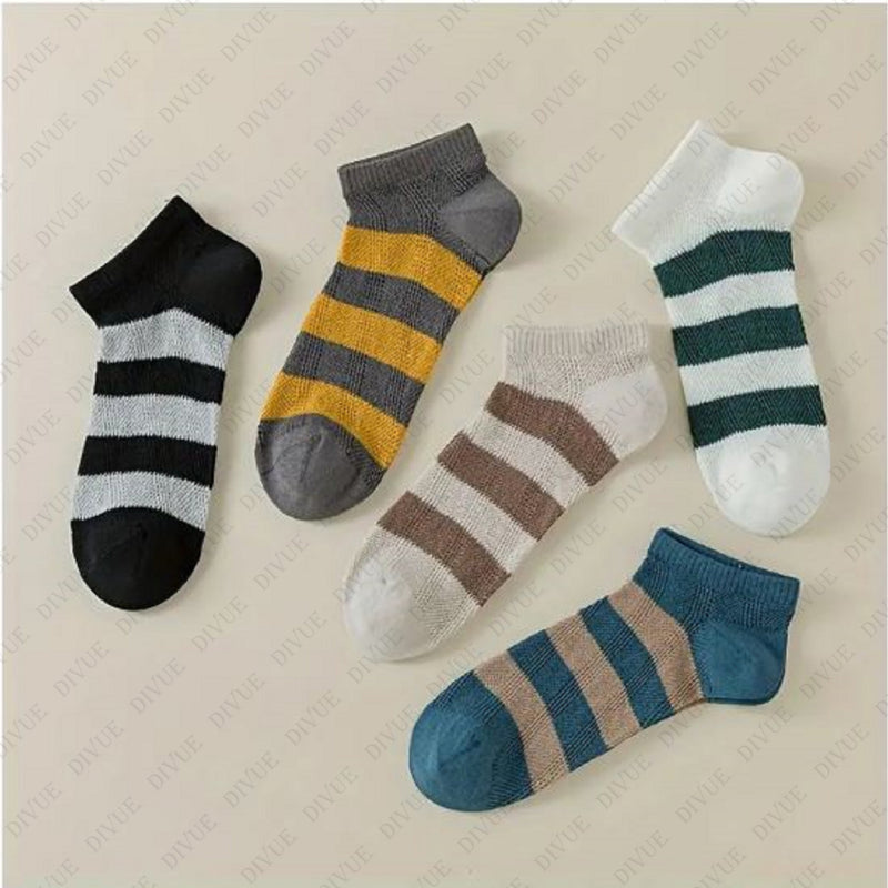 Premium Ankle Length Socks Color Stripe Design