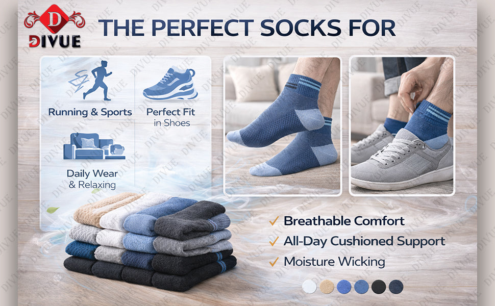 Premium Cotton Ankle Socks for Men & Women (Pack of 6) – Breathable & Anti-Odor