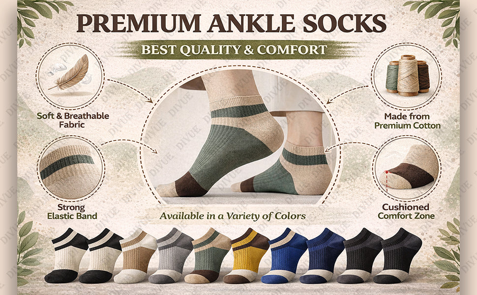 Premium Ankle Length Socks for Men & Women!