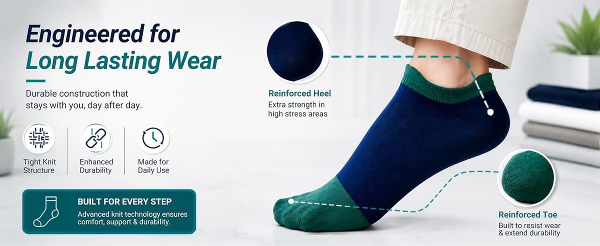 Premium Ankle Length Cotton Socks for Men & Women