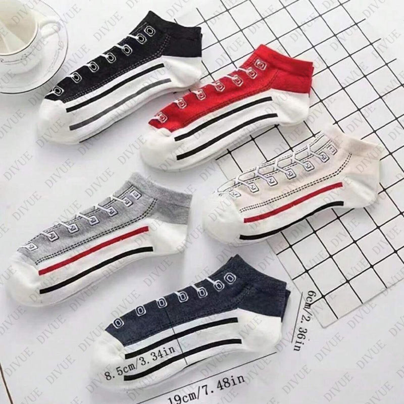 Premium Unisex Ankle Length Cotton Socks with Shoes Design
