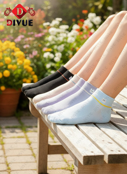 Premium Cute Rabbit Knit Design Ankle Length Socks for Girls and Women