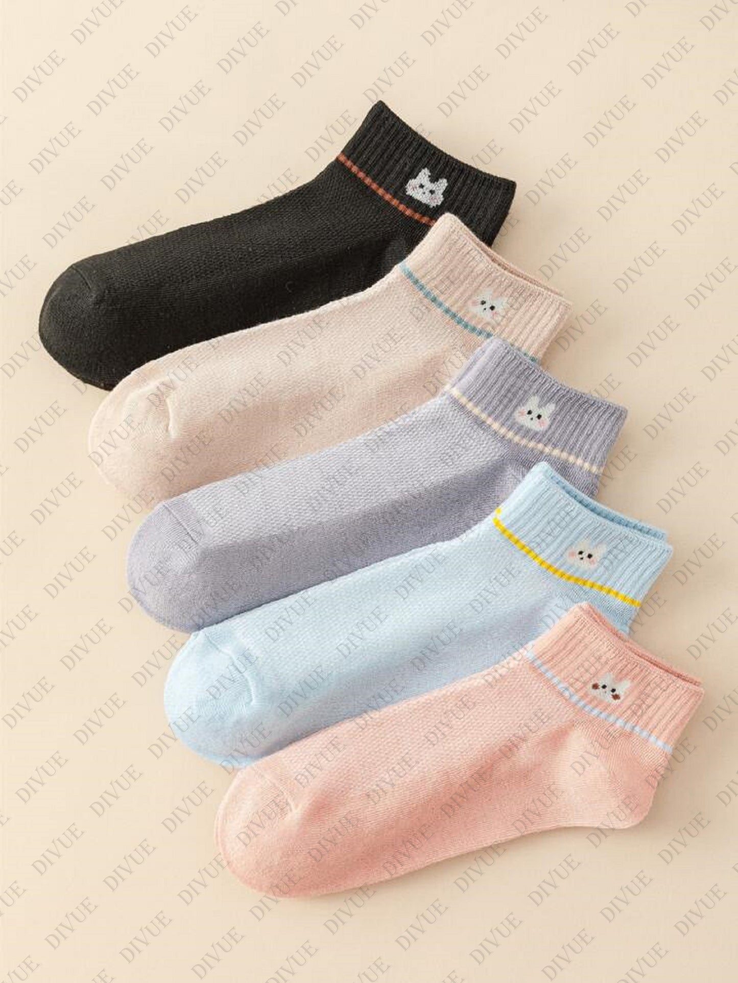 Premium Cute Rabbit Knit Design Ankle Length Socks for Girls and Women