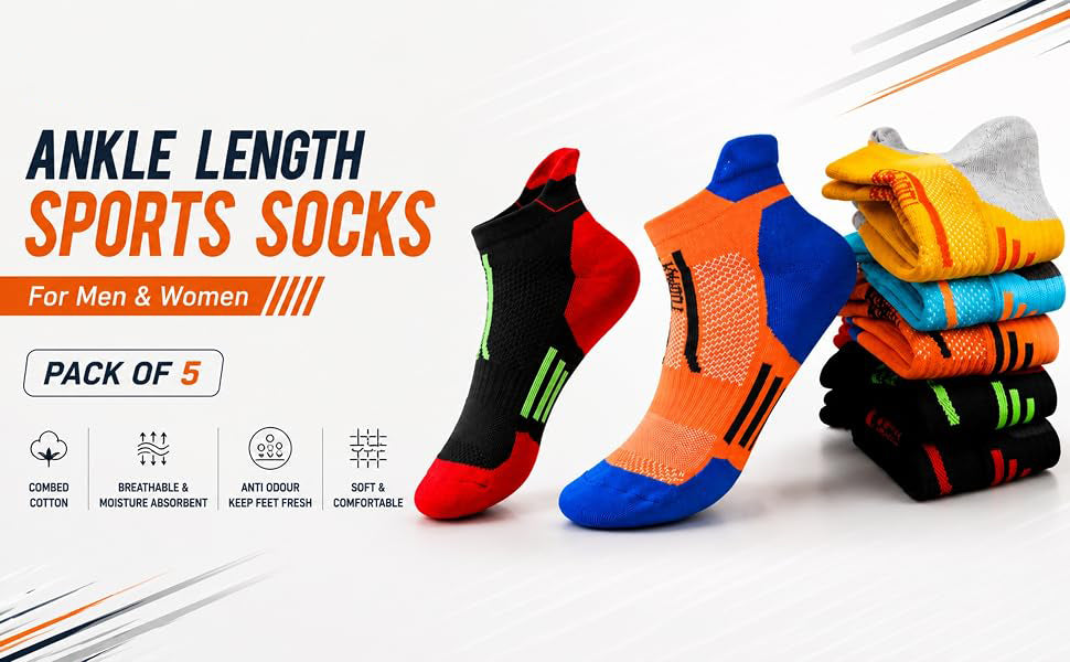 Premium Ankle Length Sports Socks For Men And Women