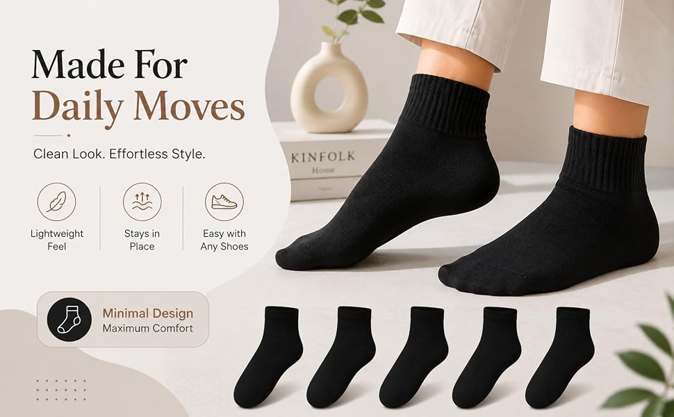 Premium Regular Ankle Length Socks Black Color – Odor-Free Cotton Socks for Men & Women – Unisex