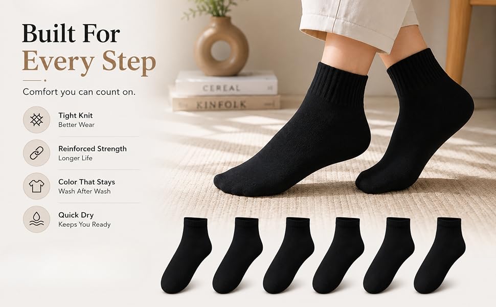 Premium Regular Ankle Length Socks Black Color – Odor-Free Cotton Socks for Men & Women – Unisex