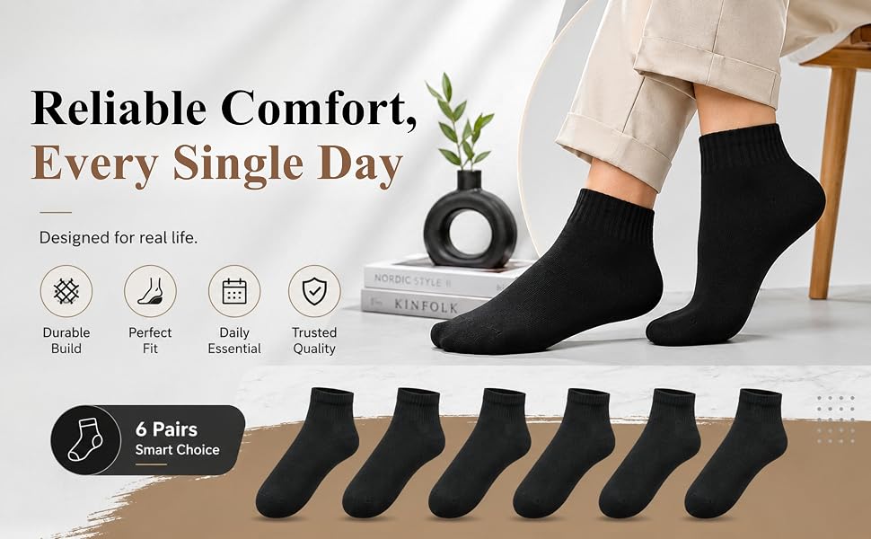 Premium Regular Ankle Length Socks Black Color – Odor-Free Cotton Socks for Men & Women – Unisex