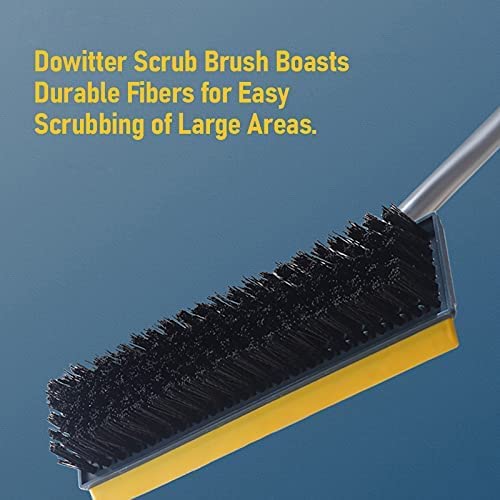 QIFEI 2 in 1 Floor Brush Scrub Brush with Long Handle, Bathroom Kitchen  Floor Crevice Cleaning Brush with Squeegee, 120° Rotating Removable Brush  Head